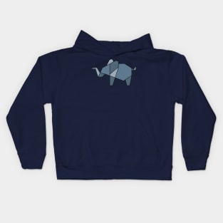 Blue Abstract Geometric Elephant Kids Hoodie